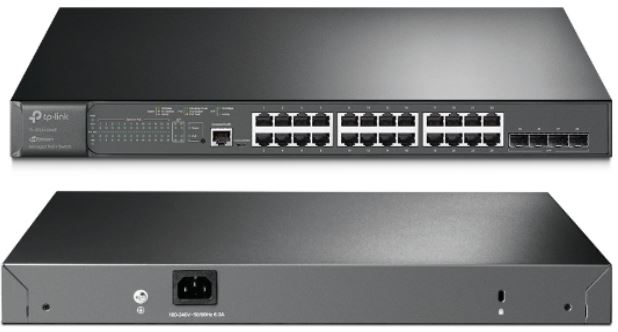 TP-LINK JetStream 24 Port Gigabit L2 Managed PoE+ Switch with 4 SFP Slots T2600G-28MPS